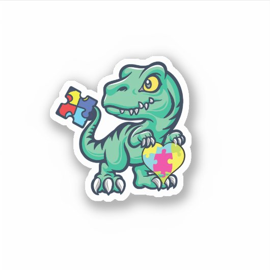 Autism Autistic Dinosaur Sticker (Voorkant)