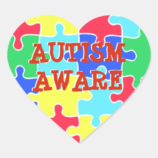 Autism Aware Heart Puzzle Sticker (Voorkant)