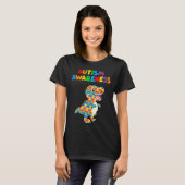 Autism Awareness 2023 Cute Rex Dinosaur Puzzle Kid T-shirt (Voorkant volledig)