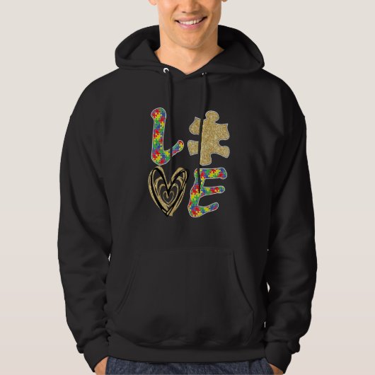 Autism Awareness 2023 Love and Cute Puzzle Piece D Hoodie (Voorkant)