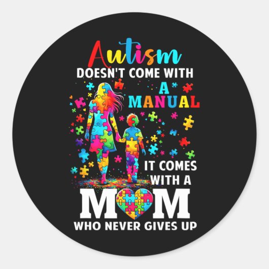 Autism Awareness 2025 heeft geen handleiding Ronde Sticker (Voorkant)