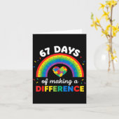 Autism Awareness 67 Days Of Making A Difference 6 Kaart (Gele Bloem)