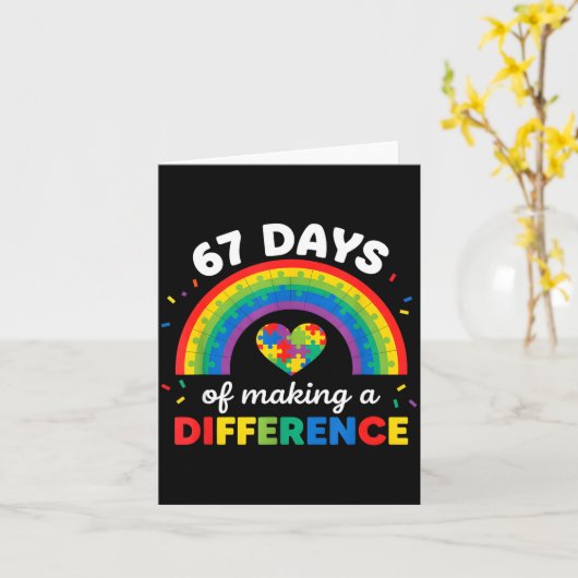 Autism Awareness 67 Days Of Making A Difference 6  Kaart (Gele Bloem)