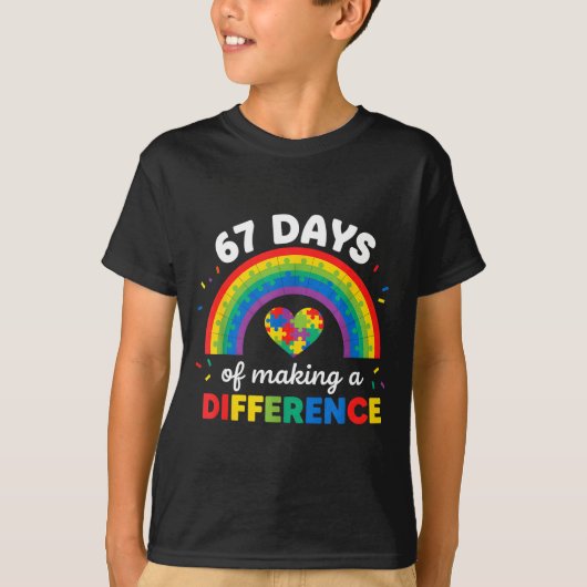 Autism Awareness 67 Days Of Making A Difference 6  T-shirt (Voorkant)