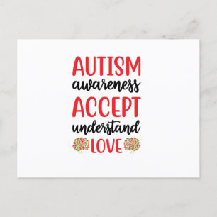 Autism Awareness Accept Understand Love (2) Uitnodiging Briefkaart