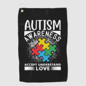Autism Awareness Accept Understand Love Golfhanddoek (Voorkant)
