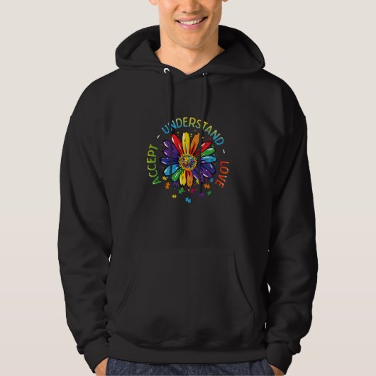 Autism Awareness Accept Understand Love Rainbow AS Hoodie (Voorkant)