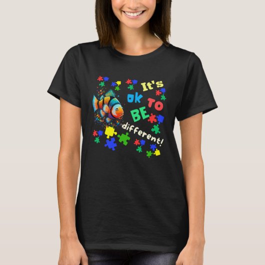 Autism Awareness Acceptance Clown Fish Ok To Be Di T-shirt (Voorkant)