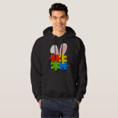 Autism Awareness Acceptance Easter Bunny Ears Puzz Hoodie (Voorkant volledig)