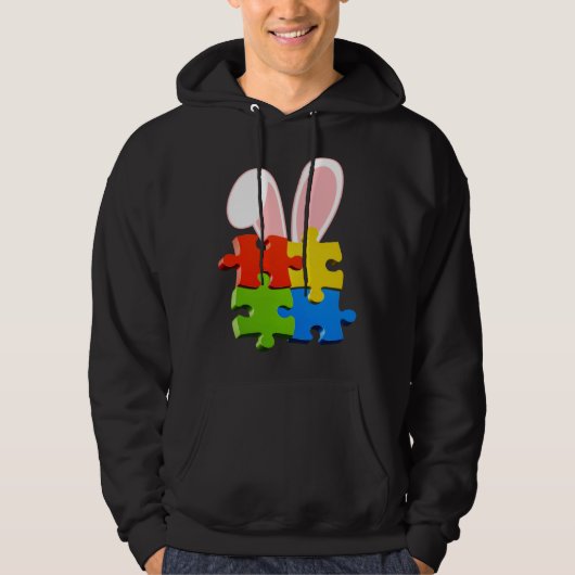 Autism Awareness Acceptance Easter Bunny Ears Puzz Hoodie (Voorkant)