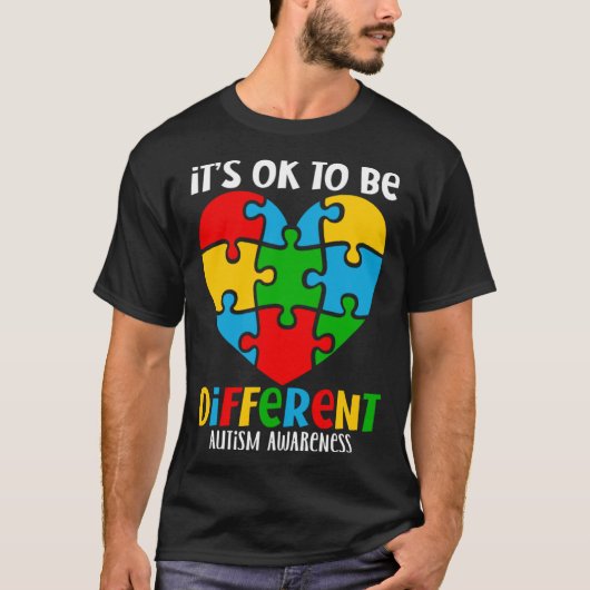 Autism Awareness Acceptance Heart It s Okay To Be  T-shirt (Voorkant)