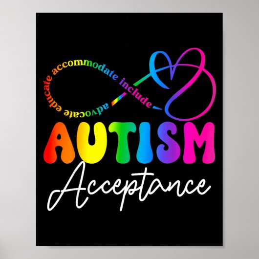 Autism Awareness Acceptance Infinity Symbol Advoca Poster (Voorkant)