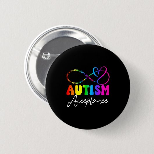 Autism Awareness Acceptance Infinity Symbol Advoca Ronde Button 5,7 Cm (Voorkant /achterkant)