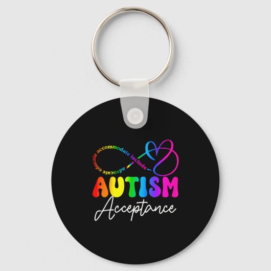 Autism Awareness Acceptance Infinity Symbol Advoca Sleutelhanger (Voorkant)