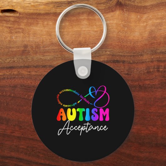 Autism Awareness Acceptance Infinity Symbol Advoca Sleutelhanger (Voorkant)