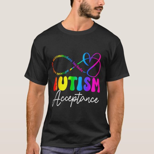 Autism Awareness Acceptance Infinity Symbol Advoca T-shirt (Voorkant)