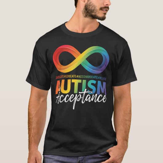 Autism Awareness Acceptance Infinity Symbol T-shirt (Voorkant)