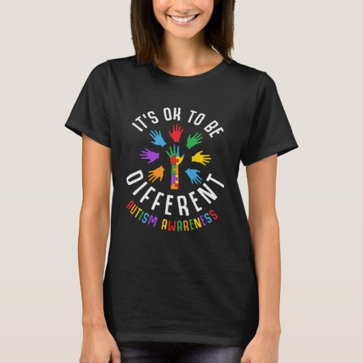 Autism Awareness Acceptance Its Ok To Be Different T-shirt (Voorkant)