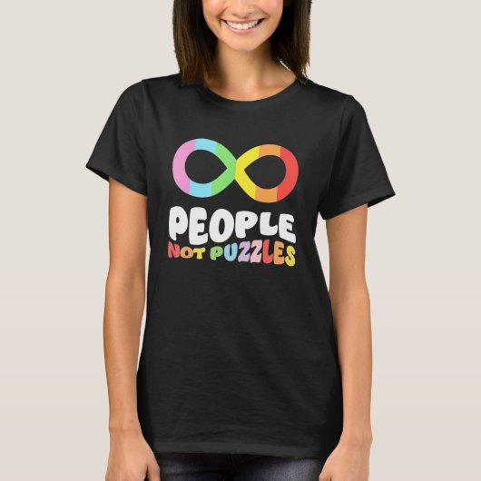 Autism Awareness Acceptance People Not Puzzles Wom T-shirt (Voorkant)
