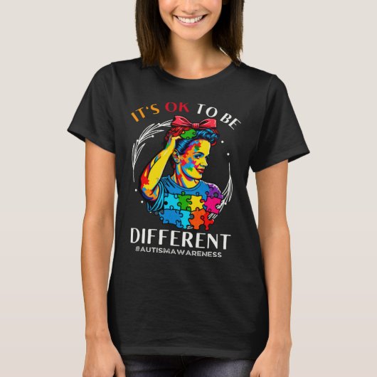 Autism Awareness Acceptance Rosie Its Ok To Be Dif T-shirt (Voorkant)