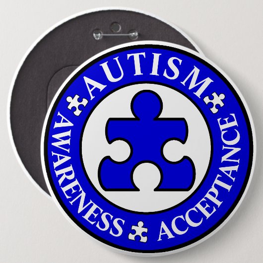 Autism Awareness Acceptatie Pin Ronde Button 6,0 Cm (Voorkant /achterkant)