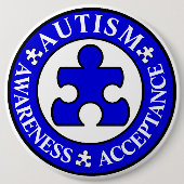 Autism Awareness Acceptatie Pin Ronde Button 6,0 Cm (Voorkant)