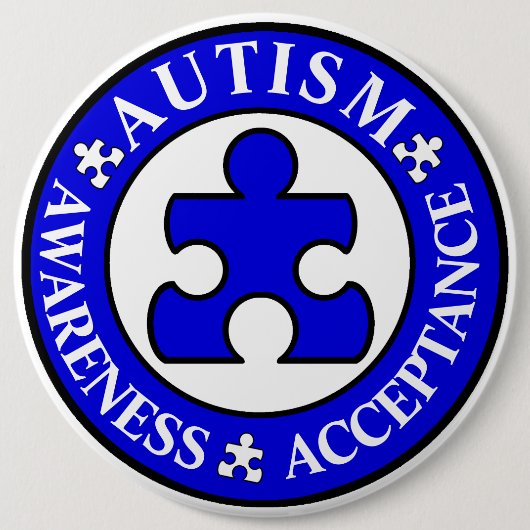 Autism Awareness Acceptatie Pin Ronde Button 6,0 Cm (Voorkant)