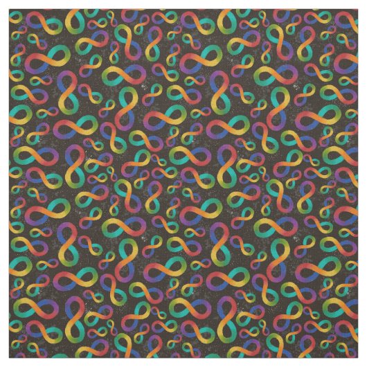 Autism Awareness Acceptation Infinity Rainbow Loop Stof (Swatch)
