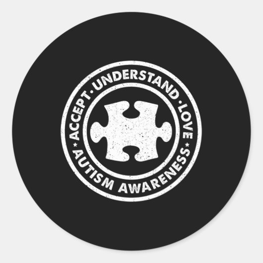 Autism Awareness Accepteer English Ronde Sticker (Voorkant)