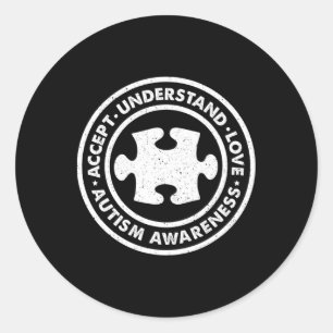Autism Awareness Accepteer English Ronde Sticker
