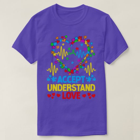 Autism Awareness Accepteren Begrip van Love ASD1 T-shirt (Design voorkant)