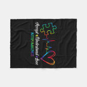 Autism Awareness Accepteren Begrip van Love Autism Fleece Deken (Voorkant (Horizontaal))