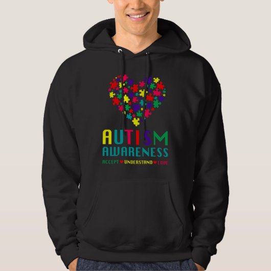 Autism Awareness Accepteren Begrip van Love Autism Hoodie (Voorkant)