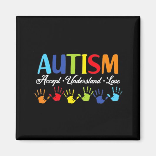 Autism Awareness Accepteren Begrip van Love Autism Magneet (Voorkant)