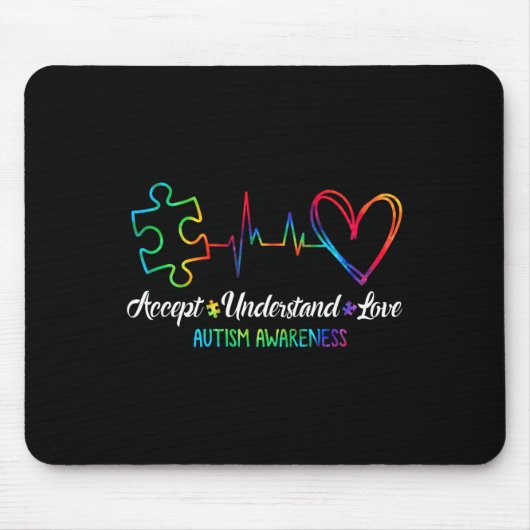 Autism Awareness Accepteren Begrip van Love Autism Muismat (Voorkant)