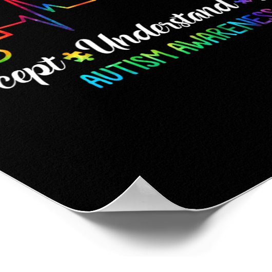 Autism Awareness Accepteren Begrip van Love Autism Poster (Hoek)