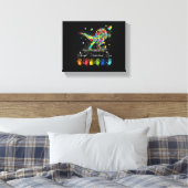 Autism Awareness Accepteren Begrip van Love Dinosa Canvas Afdruk (Insitu (Slaapkamer))
