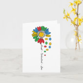 Autism Awareness Accepteren Begrip van Love Sunflo Kaart (Gele Bloem)