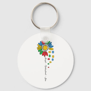 Autism Awareness Accepteren Begrip van Love Sunflo Sleutelhanger