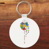 Autism Awareness Accepteren Begrip van Love Sunflo Sleutelhanger (Voorkant)