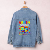 Autism Awareness Accepteren Love Autism Puz Denim Jacket (Hangar)