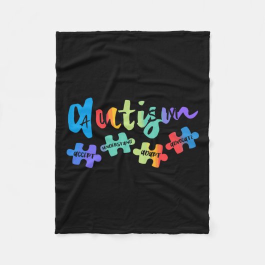 Autism Awareness Accepteren Understanding Love Asb Fleece Deken (Voorkant)