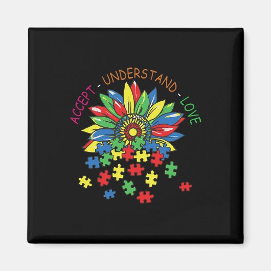 Autism Awareness Accepteren Understanding Love Asb Magneet (Voorkant)