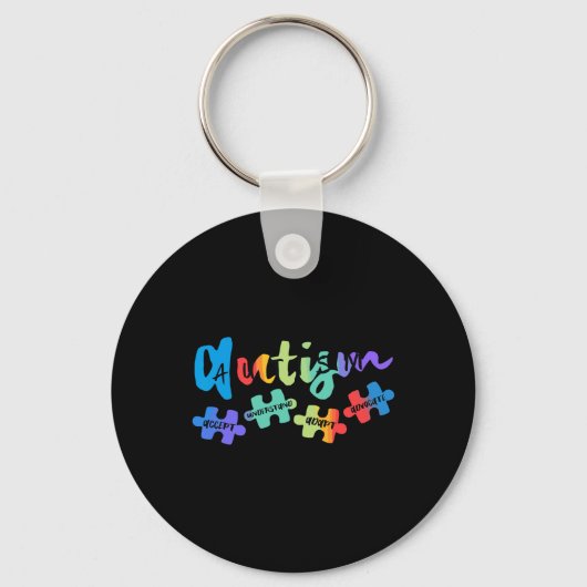 Autism Awareness Accepteren Understanding Love Asb Sleutelhanger (Voorkant)