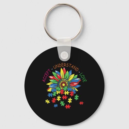 Autism Awareness Accepteren Understanding Love Asb Sleutelhanger (Voorkant)