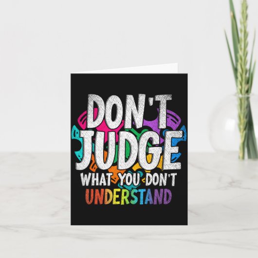 Autism Awareness Adult Uni-kids Black Short Sleeve Kaart (Voorkant)