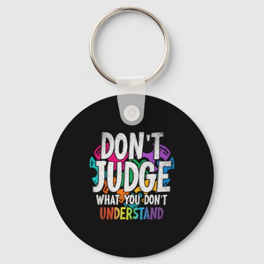 Autism Awareness Adult Uni-kids Black Short Sleeve Sleutelhanger (Voorkant)