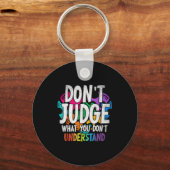 Autism Awareness Adult Uni-kids Black Short Sleeve Sleutelhanger (Voorkant)