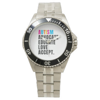 Autism Awareness Advocate Educate Love Accept Horloge