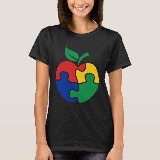 Autism Awareness Apple puzzle Autism T-shirt (Voorkant)